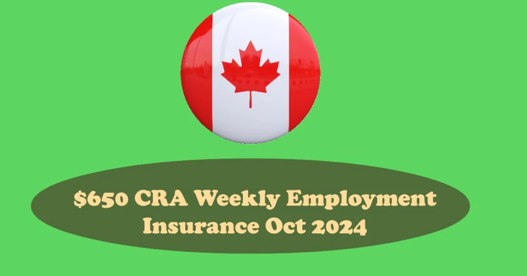 $650 CRA Weekly Employment Insurance Oct 2024