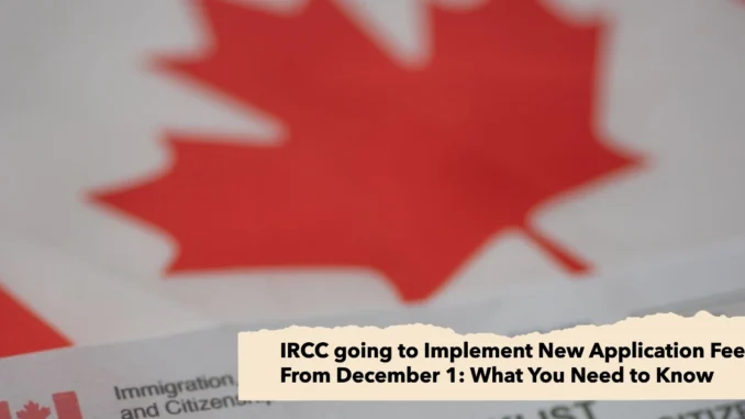 IRCC going to Implement New Application Fees From December 1: What You Need to Know